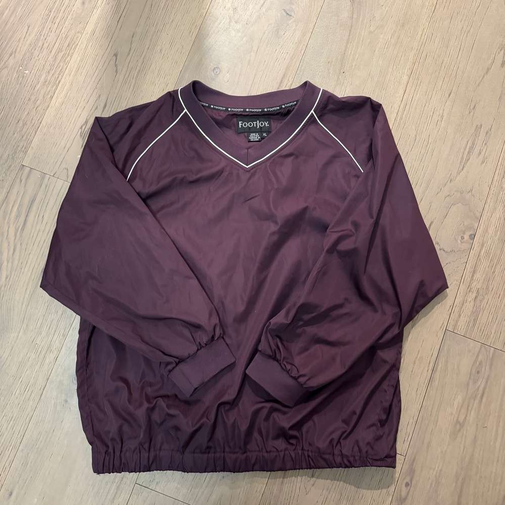 FootJoy Pullover Golf Jacket Burgundy V Neck Lightweight XL Mens